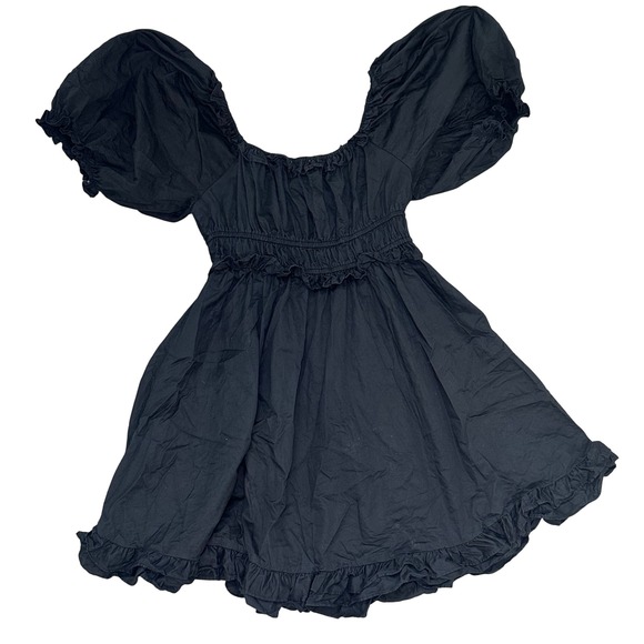 Socks‎ the Label babydoll black flirty girly whimsigoth mini dress large cotton - Picture 2 of 7